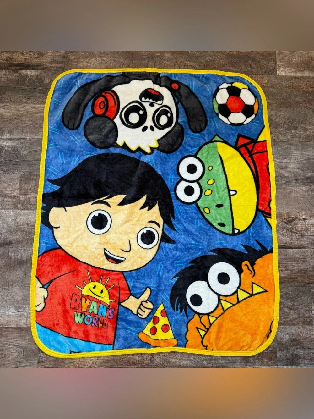 Ryan’s World Ryan With Friends Plush Kids Blanket Red Titan Combo Panda 40x50